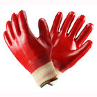 Red Color PVC Gloves Chemical Resistance With Good Mechanical Resistance