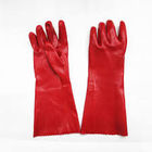 Hand Protection Oil Resistant Gloves , Red Color Long Sleeve Work Gloves