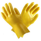 High Durability PVC Work Gloves , Yellow Color Waterproof Work Gloves