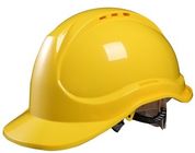Head Protection Builders Safety Helmets Yellow Color Unique Appearance Design