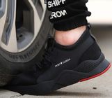 Slip Resistant Flyknit Fabric Leather Waterproof Steel Toe Work Shoes