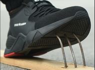 Slip Resistant Flyknit Fabric Leather Waterproof Steel Toe Work Shoes