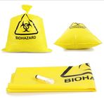 Puncture Resistance HDPE Autoclavable Plastic Bags Yellow For Hospitals