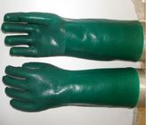 EN374 Sandy Finish Double Dipped Pvc Knit Wrist Gloves Fully Coated
