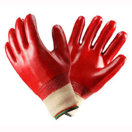Red Color PVC Gloves Chemical Resistance With Good Mechanical Resistance