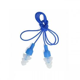 Blue Color Soft Ear Sleeping Plugs Reusable Pure Silicone Environmental Friendly