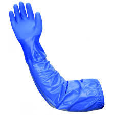 Heat And Oil Resistant Gloves , Long Blue Work Gloves Excellent Dexterity