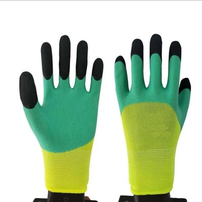 EN388 Double Dip Half Coated Latex Work Gloves Protective Breathable
