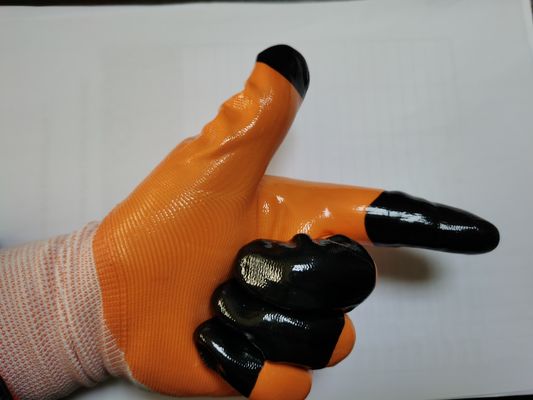 13G Double Dip Nitrile Coated Work Gloves For Heavy Work
