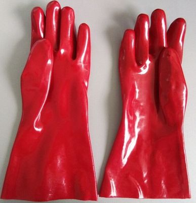 EN388 300mm Oil Proof Pvc Rubber Protective Gloves  Chemical Resistant