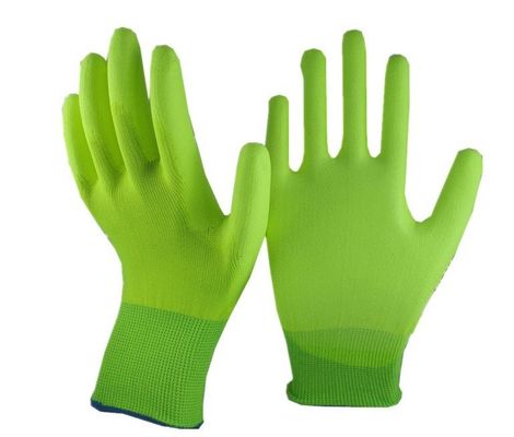 Unisex 13G Garden Bamboo Fiber PU Work Gloves  Alkali Resistance