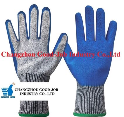 HPPE 10G knitted Liner With Latex Dipped Palm Coated En388 Anti-cut Non-slip Protective Hand Gloves