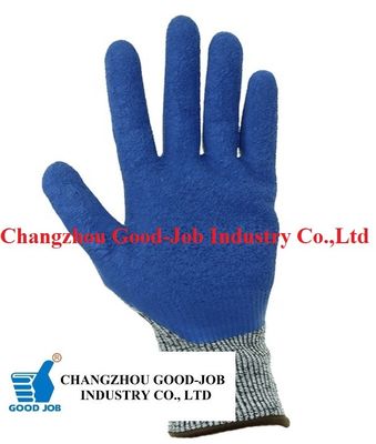 HPPE 10G knitted Liner With Latex Dipped Palm Coated En388 Anti-cut Non-slip Protective Hand Gloves