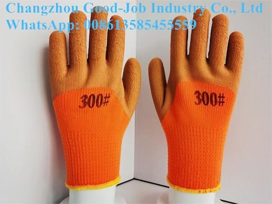 Winter Thermal Flocking Protective Work Gloves Cold Resistant Foam Latex
