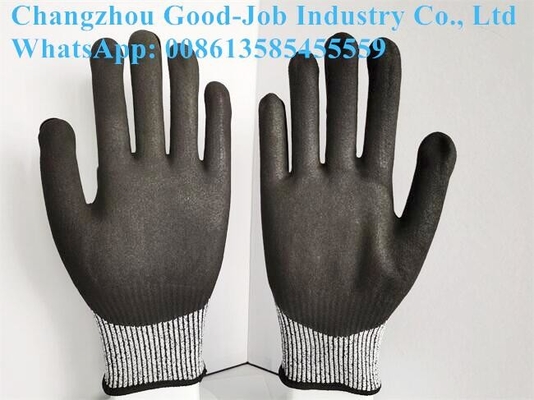 Oilfield HPPE TPR Impact Protective Work Gloves Sandy Nitrile Coating Anti Impact Cut Resistant Gloves