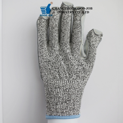 Cow Split Leather Cut Resistant Gloves Thickened Finger Covered