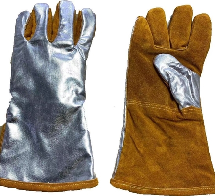 Aluminized High Temperature Resistant Gloves With Leather Palm
